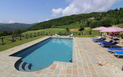 Poggio del Fabbro: Water, Sky, Cloud, Property, Building, Swimming Pool, Azure, Outdoor Furniture, Shade, Chair