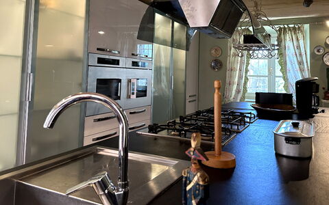 Borgo Bucatra Buonvento: Sink, Tap, Countertop, Plumbing Fixture, Cabinetry, Interior Design, Kitchen, Floor, Flooring, House