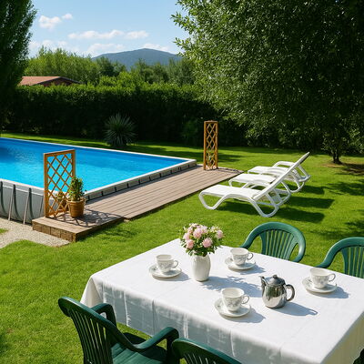 Villa Elisa: Swimming Pool, Garden, Shade, Outdoor Furniture, Leisure, Lawn, Eco Hotel, Backyard, Yard, Landscaping