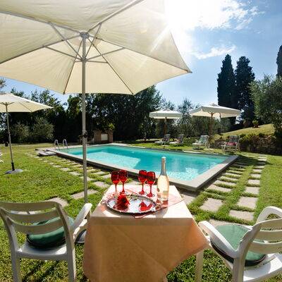Villa Il Borghetto: Property, Real Estate, House, Swimming Pool, Building, Table, Estate, Home, Umbrella, Backyard