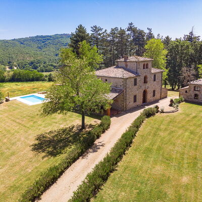 Villa Fabbri: Sky, Plant, Building, Window, Tree, Natural Landscape, House, Land Lot, Residential Area, Grassland