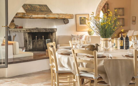 Camporempoli: Furniture, Interior Design, Table, Chair, Lighting, Kitchen & Dining Room Table, Tableware, Flooring, Room, Dining Room