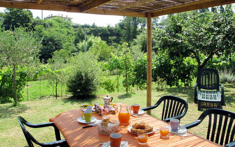 Emilia: Furniture, Table, Outdoor Furniture, Chair, Garden, Outdoor Table, Shade, Backyard, Kitchen & Dining Room Table