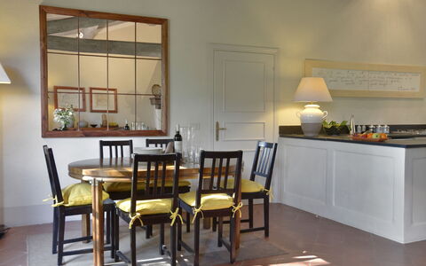 Casa Dell'ambasciatore: Furniture, Interior Design, Wall, Flooring, Wood, Table, Floor, Kitchen & Dining Room Table, Dining Room, Lighting