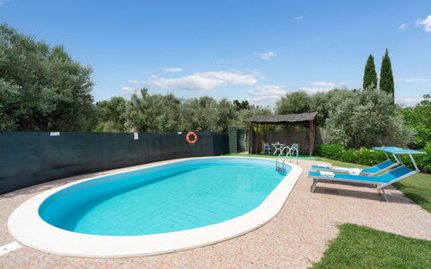 Villa Il Cipresso: Water, Cloud, Sky, Property, Swimming Pool, Azure, Tree, Plant, Architecture, Shade