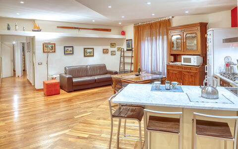 Dai Fiorentini - Apartment In Levanto: Room, Property, Furniture, Countertop, Building, Cabinetry, Interior Design, Kitchen, Floor, Real Estate