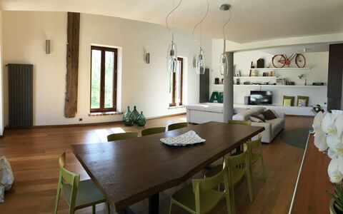 Casale De Conti: Room, Property, Furniture, Interior Design, Building, Wood Flooring, Dining Room, Hardwood, Floor, House