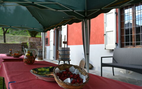 Agriturismo Il Giaggiolo without Pool: Property, Room, Patio, Building, Shade, Canopy, Table, Tent, Furniture, House