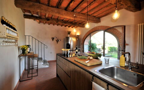 Villa Claudia: Kitchen Sink, Tap, Sink, Property, Countertop, Cabinetry, Plumbing Fixture, Wood, Kitchen, Interior Design