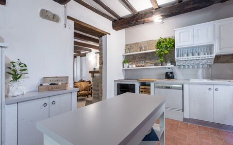 Villa Il Biancospino: Cabinetry, Countertop, Property, Furniture, Table, Plant, Kitchen Sink, Kitchen Appliance, Kitchen Stove, Kitchen