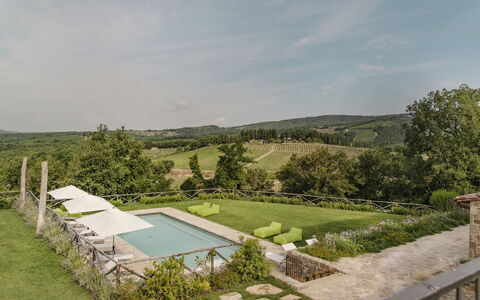 Villa Pianvecchio: Plant, Land Lot, Swimming Pool, Garden, Rural Area, Shrub, Yard, Landscaping, Fence, Plantation