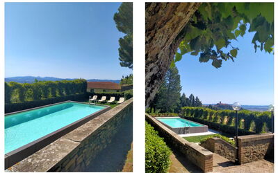 Villa Sorbaiano: Water, Sky, Plant, Property, Building, Swimming Pool, Natural Landscape, Azure, Rectangle, Table