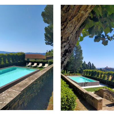 Villa Sorbaiano: Water, Sky, Plant, Property, Building, Swimming Pool, Natural Landscape, Azure, Rectangle, Table