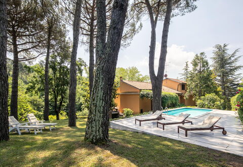 Villa Del Mugello: Plant, Building, Property, Sky, Shade, Tree, House, Land Lot, Cloud, Swimming Pool