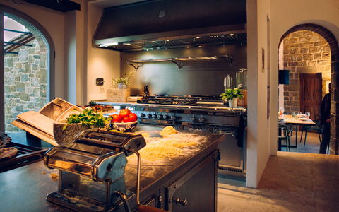 Villa Castiglioni: Food, Property, Building, Countertop, Interior Design, Architecture, Kitchen, Cuisine, Table, House