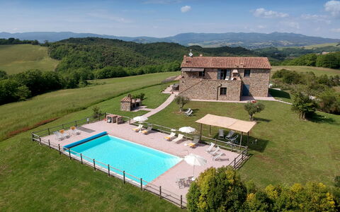 Villa Guardistallo: Sky, Cloud, Plant, Tree, Building, Land Lot, Swimming Pool, Grass, Natural Landscape, Real Estate