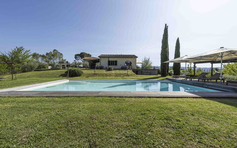 Villa Dell'acquaborra: Swimming Pool, Estate, Shade, Garden, Landscaping, Outdoor Furniture, Lawn, Resort, Hacienda, Farmhouse