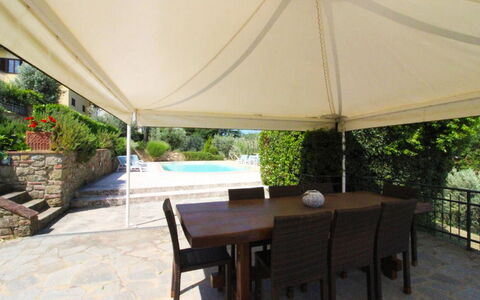 Il Poggiolo: Table, Plant, Furniture, Property, Chair, Flowerpot, Building, Shade, Outdoor Furniture, Outdoor Table