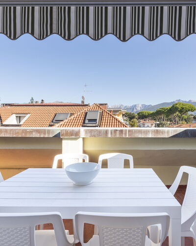 Casa Serchio: Building, Daytime, Property, Light, Shade, Table, Wood, Chair, Architecture, Lighting