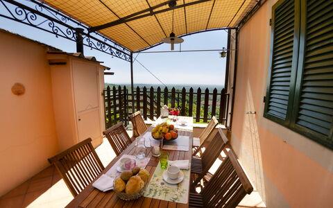 Alla Collina Del Sole: Building, Table, Property, Plant, Furniture, Tableware, Chair, Window, Wood, Houseplant