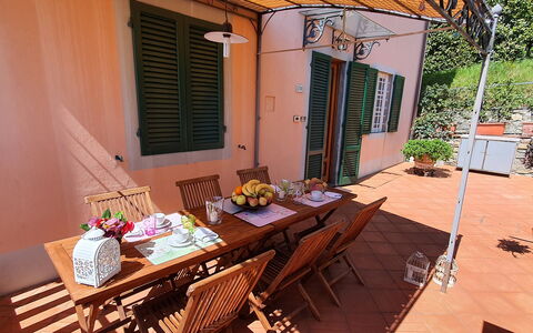 Alla Collina Del Sole: Table, Furniture, Window, Property, Plant, Building, Chair, Wood, Flowerpot, Outdoor Table