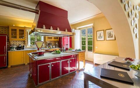 Villa Vaccoli: Cabinetry, Furniture, Plant, Countertop, Table, Houseplant, Building, Kitchen, Interior Design, Wood