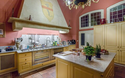 Villa Cantignano: Countertop, Cabinetry, Property, Furniture, Kitchen, Sink, Drawer, Building, Wood, Interior Design
