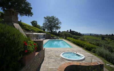 Chianti Fornace 1: Water, Plant, Sky, Property, Swimming Pool, Tree, Grass, Natural Landscape, Body Of Water, Leisure