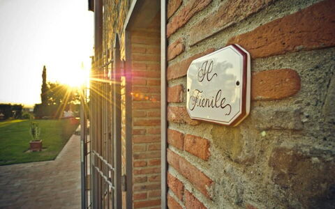 Il Fienile Holiday Home: Plant, Building, Wood, Orange, Brickwork, Tree, Brick, Sky, Rural Area, Road Surface