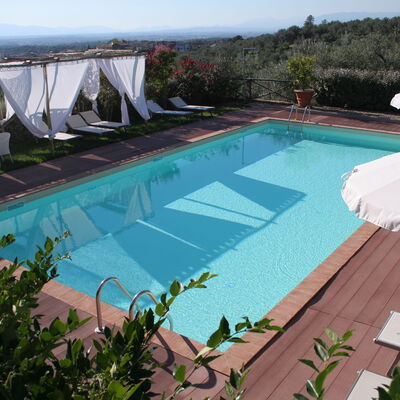 Il Fienile Holiday Home: Water, Plant, Sky, Swimming Pool, Building, Azure, Shade, Outdoor Furniture, Body Of Water, Tree