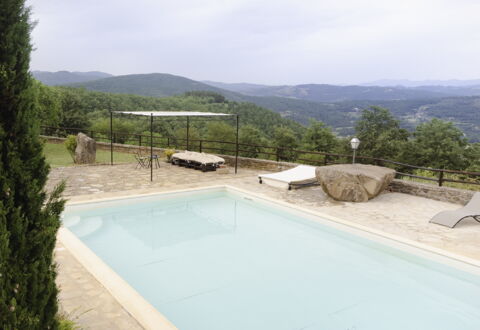 Villa San Leo: Water, Sky, Cloud, Swimming Pool, Building, Mountain, Tree, Composite Material, Plant, Real Estate