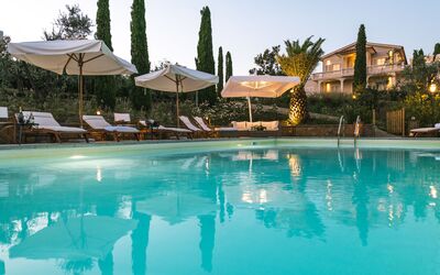 Le Due Ville: Water, Sky, Swimming Pool, Building, Tree, Plant, Arecales, Umbrella, Outdoor Furniture, Leisure