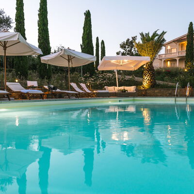 Le Due Ville: Water, Sky, Swimming Pool, Building, Tree, Plant, Arecales, Umbrella, Outdoor Furniture, Leisure