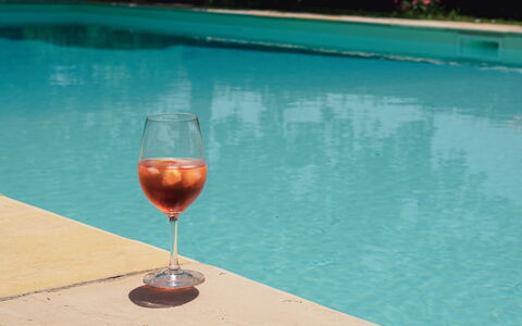 Villa Sant'anna: Water, Tableware, Drinkware, Stemware, Wine, Blue, Barware