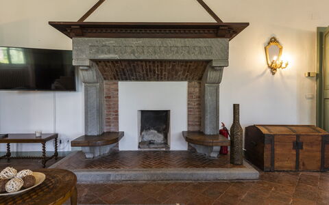 Villa San Gennaro: Furniture, Wood, Table, Lighting, Building, House, Cabinetry, Living Room, Floor, Wall