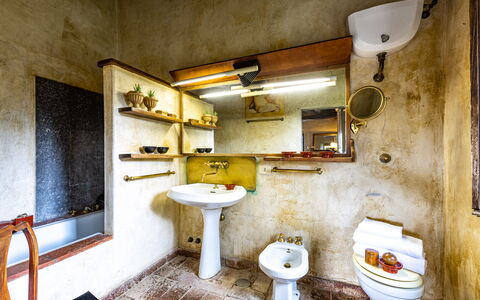 Podere La Torre: Mirror, Tap, Plumbing Fixture, Property, Sink, Bathroom Sink, Bathroom, Wood, Interior Design, Architecture