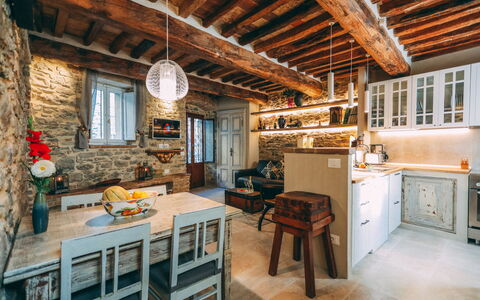 Casa San Valentino: Furniture, Table, Property, Cabinetry, Wood, Chair, Window, Interior Design, Building, Drawer