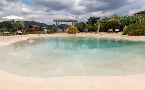 Villa Tavernacce: Water, Sky, Cloud, Property, Plant, Swimming Pool, Azure, Tree, Aqua