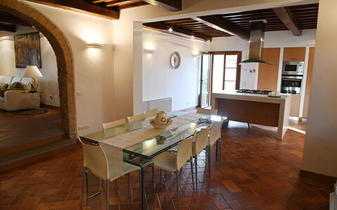 Villa Tresanti: Table, Furniture, Wood, Interior Design, Architecture, Chair, Living Room, Floor, Flooring, Hardwood