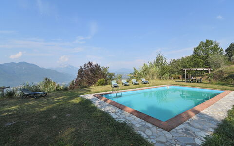 Villa Antelminelli: Sky, Water, Cloud, Plant, Swimming Pool, Tree, Land Lot, Grass, Shade, Natural Landscape