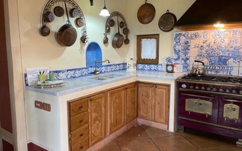 Villa Nibbiano: Cabinetry, Furniture, Countertop, Kitchen, Wood, Interior Design, Drawer, Flooring, Floor, Home Appliance