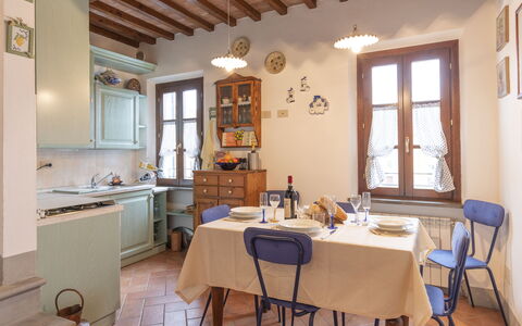 Il Borgo Apartment: Furniture, Table, Property, Cabinetry, Window, Chair, Wood, Interior Design, Countertop