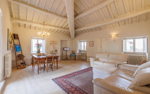 La Terrazza Sulla Valle: Furniture, Table, Property, Picture Frame, Wood, Interior Design, Chair, Couch, Floor, Flooring