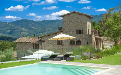 La Torre Di Panzano: Cloud, Plant, Building, Property, Sky, Water, Azure, Blue, Shade, Architecture