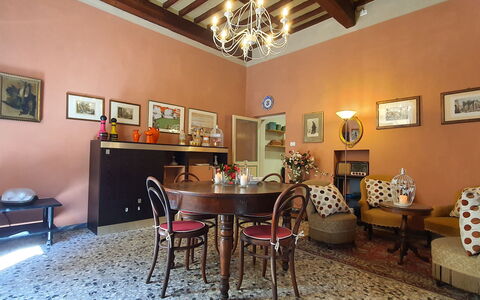 Residenza Otello: Picture Frame, Furniture, Table, Property, Chair, Wood, Interior Design, Flooring, Floor, House