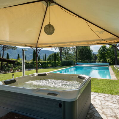 Il Mulino Di Vogognano - Subbiano, Private Pool, J: Plant, Water, Property, Building, Shade, Window, Umbrella, Swimming Pool, Outdoor Furniture, Rectangle