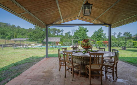 Leopolda In Selvarella Pool And Wi-fi: Plant, Table, Property, Furniture, Chair, Shade, Sky, Outdoor Table, Outdoor Furniture, Tree