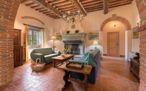 Leopolda In Selvarella Pool And Wi-fi: Furniture, Picture Frame, Building, Table, Wood, Living Room, Interior Design, House, Flooring, Hall