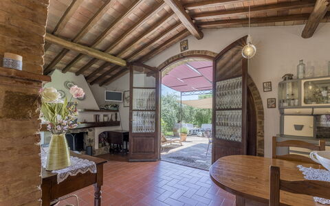 Casa Anita - Castellina In Chianti - Granaio, Tosc: Plant, Furniture, Property, Table, Picture Frame, Chair, Wood, Interior Design, Houseplant, Floor