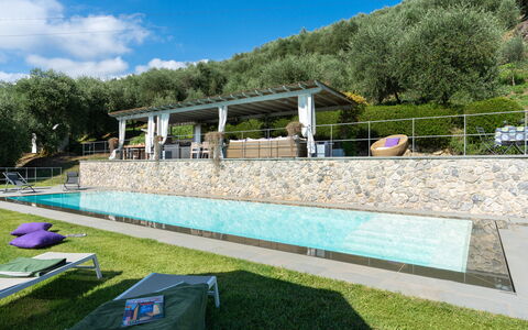 Luxury Green Marignana Villa, Versilia, Pool, Ac,: Sky, Cloud, Plant, Tree, Shade, Swimming Pool, Grass, Leisure, Urban Design, Recreation